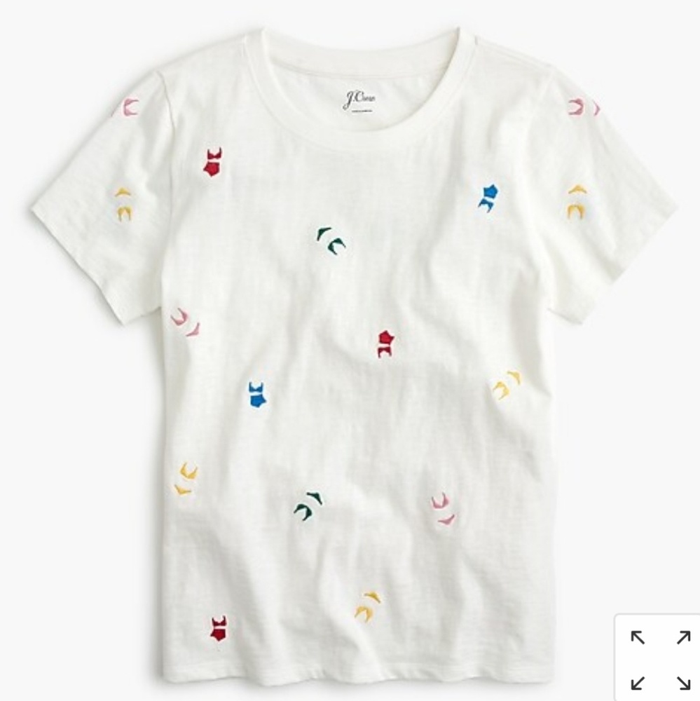 NEW J.Crew Embroidered Bikini T-shirt